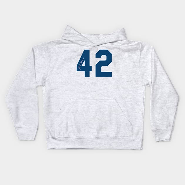 Jackie Robinson 42 Kids Hoodie by RedTwentyEight